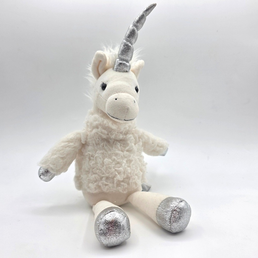Jellycat London Pearl White Silver Divine Unicorn Plush 14 Inch Medium Retired